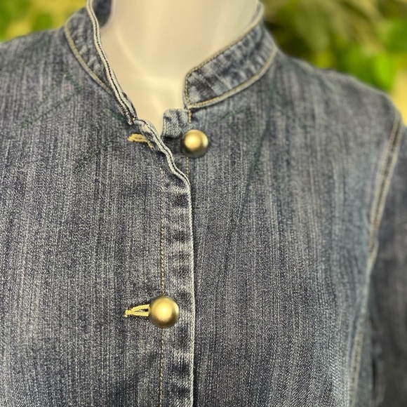 SIGRID OLSEN Denim Jacket with Buttons Size 4 - Picture 2 of 7
